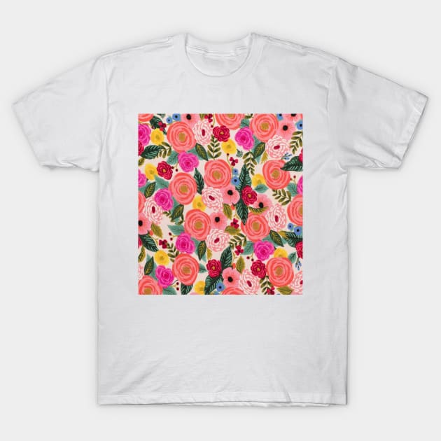 Floral Pattern Design T-Shirt by Le petit fennec